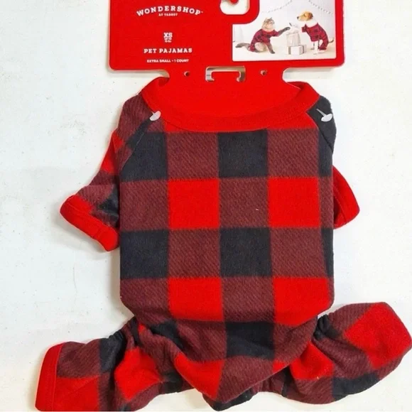 NWT Buffalo Check Dog / Cat Pajamas, Black/Red - Wondershop - Picture 10 of 16